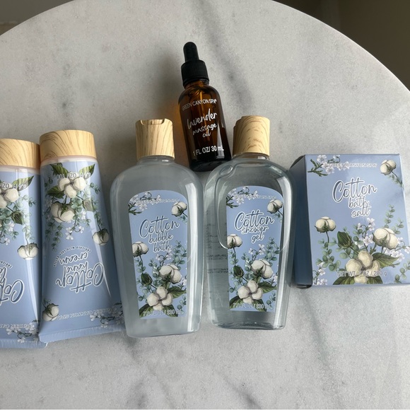 Green Canyon Spa 6pcs Cotton Lotion,Shower Gel,Bubble&Salt Bath,Hand Cream&Oil - Picture 4 of 6